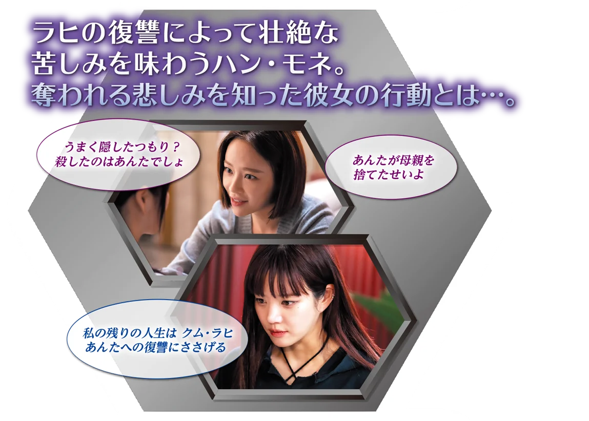ラヒの復讐によって壮絶な苦しみを味わうハン・モネ。奪われる悲しみを知った彼女の行動とは…。